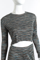 Striped Crop Top & Trouser Set front  detail on mannequin @RECESS LA