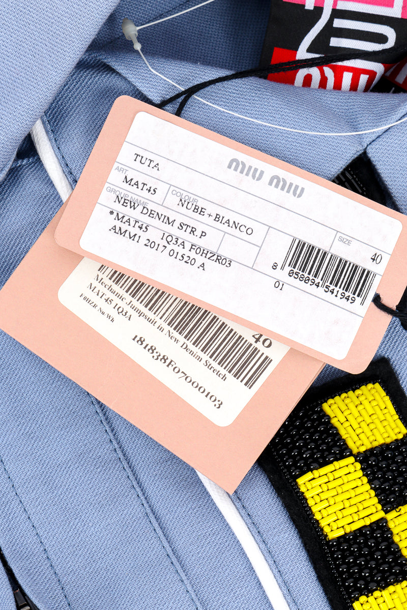 Miu Miu 2018 Resort Patch Coveralls signature hangtag details @recess la 