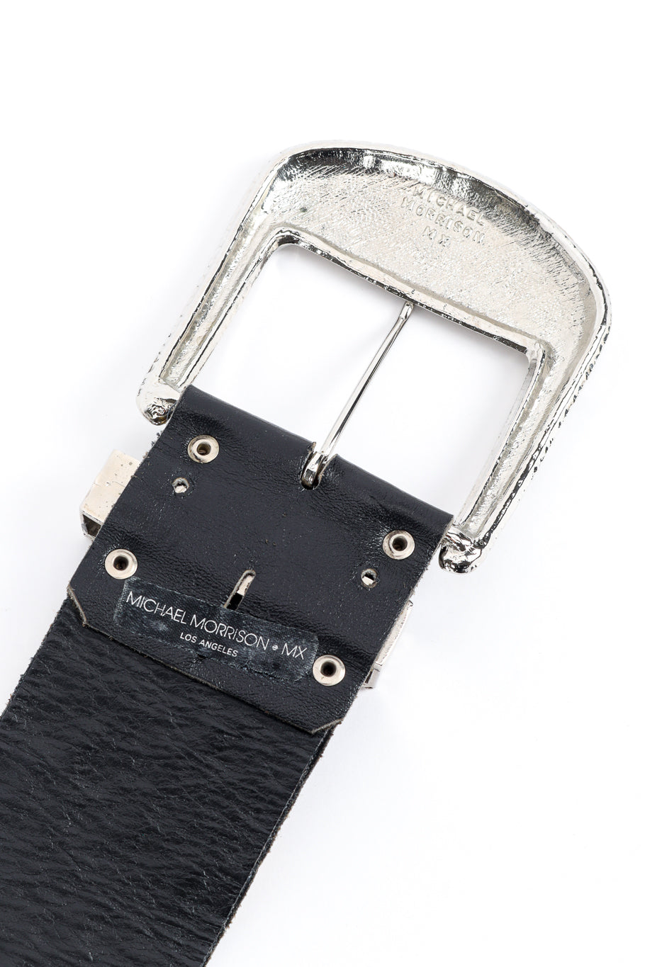 Vintage Michael Morrison MX Wide Stud Belt signature label @recess la