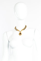 Vintage Monet 7-Strand Teardrop Necklace front view on mannequin @Recessla