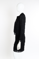 Vintage Moschino Couture Fringe Jacket and Skirt Set side on mannequin @recessla