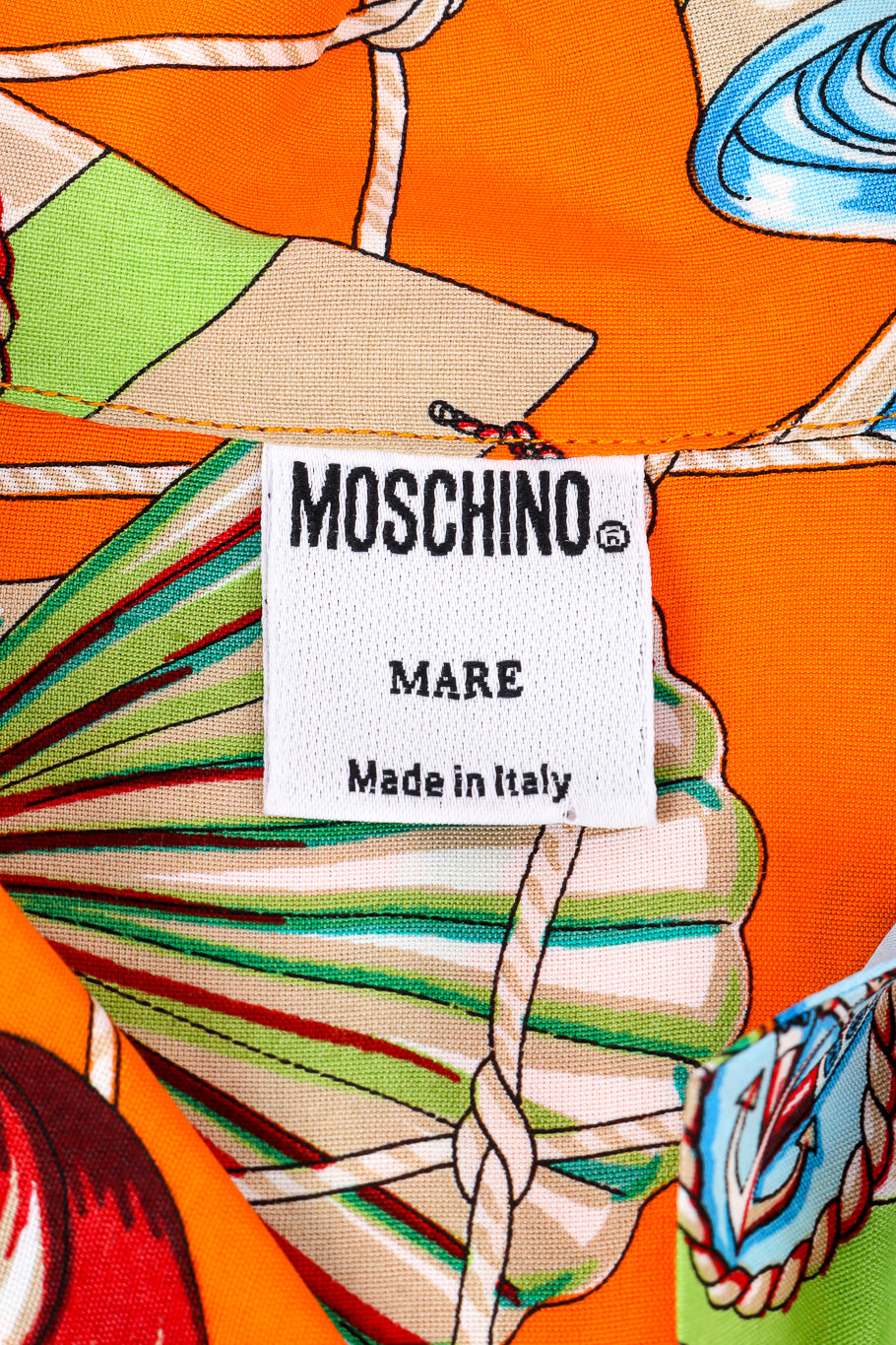 Vintage Moschino Nautical Button Up label closeup @Recessla