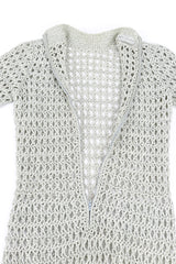 Metallic Silver Crochet Net Dress & Poncho unzipped back @recessla