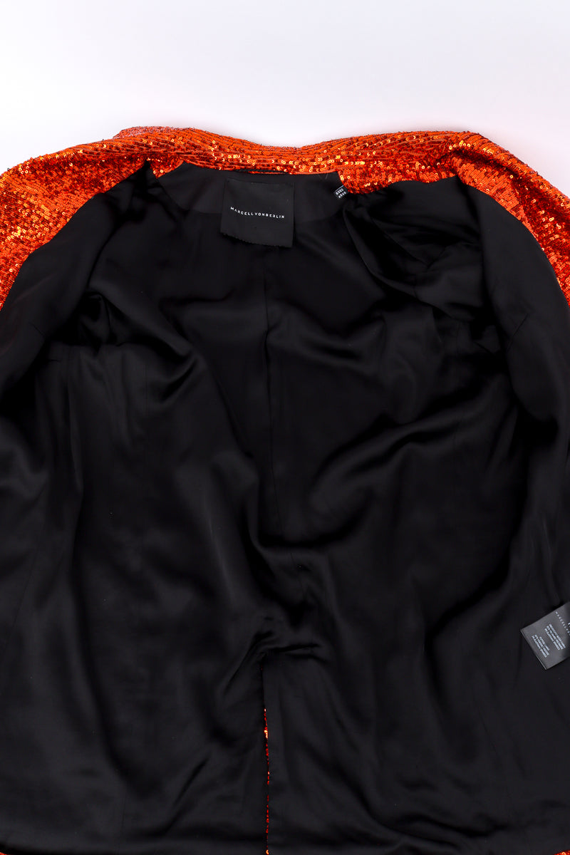 Marcell Von Berlin Sequin Blazer view of lining @recessla