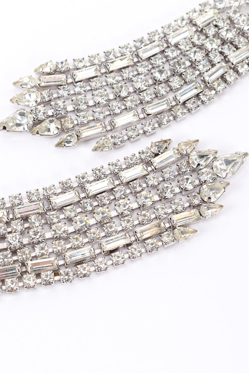 Vintage Long Rhinestone Fringe Earrings fringe closeup @recessla