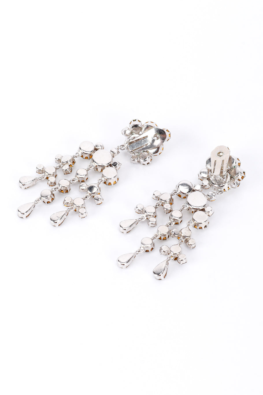 Vintage Rhinestone Cluster Waterfall Earrings backs @RECESS LA