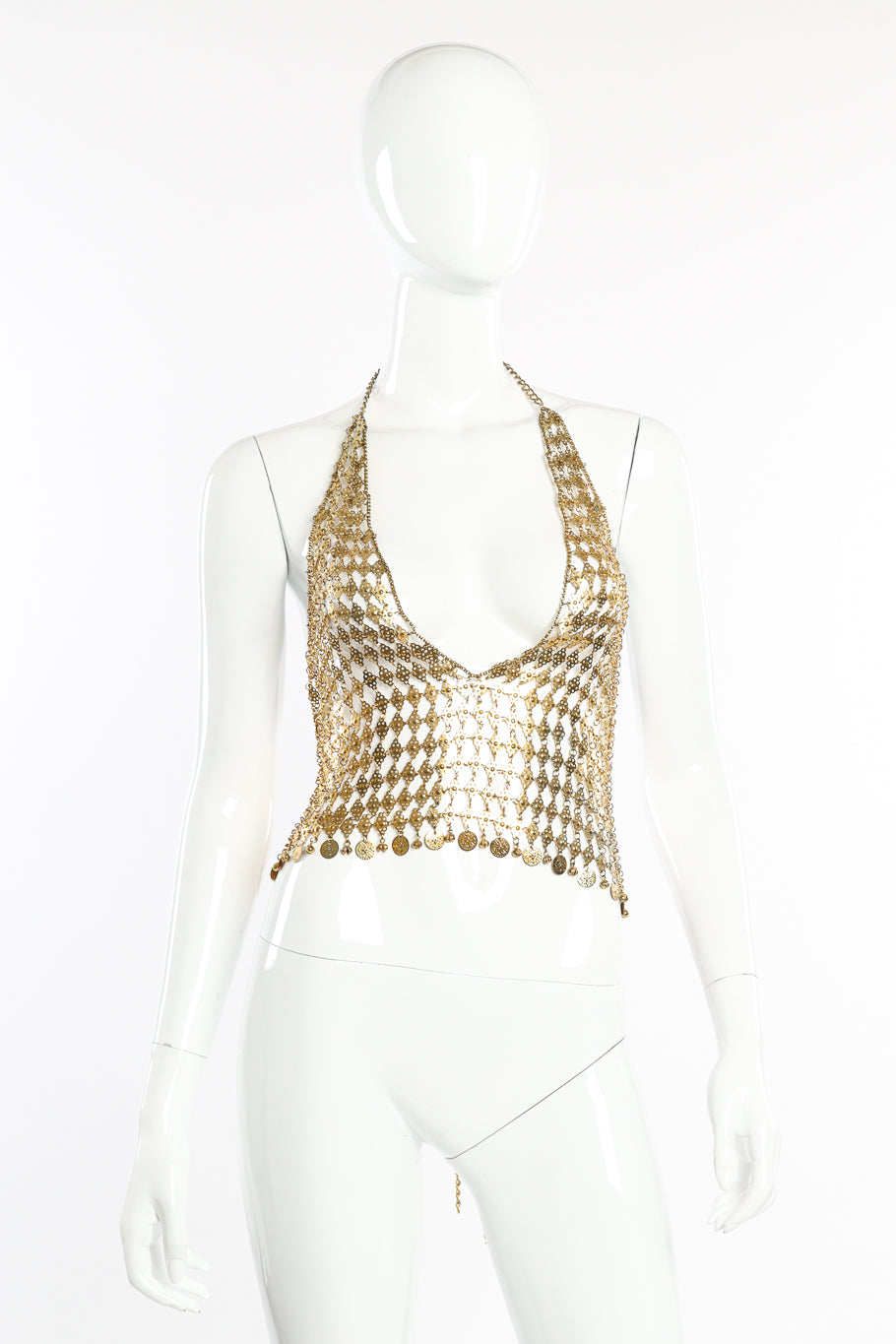 Vintage Chainmail Halter Top front on mannequin @recessla