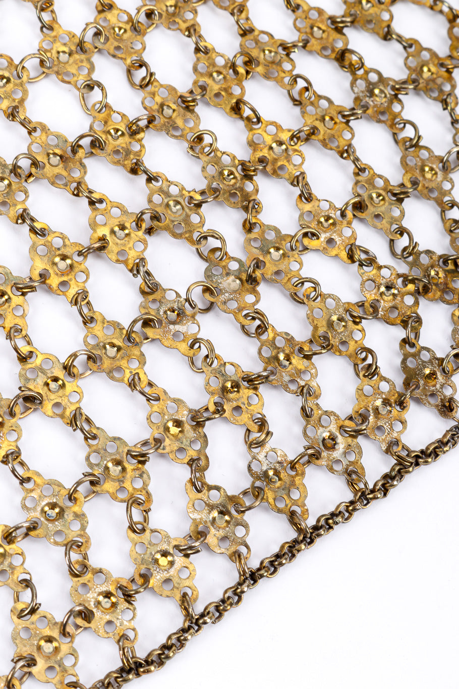 Vintage Chain Mail Tank Top links closeup @recessla