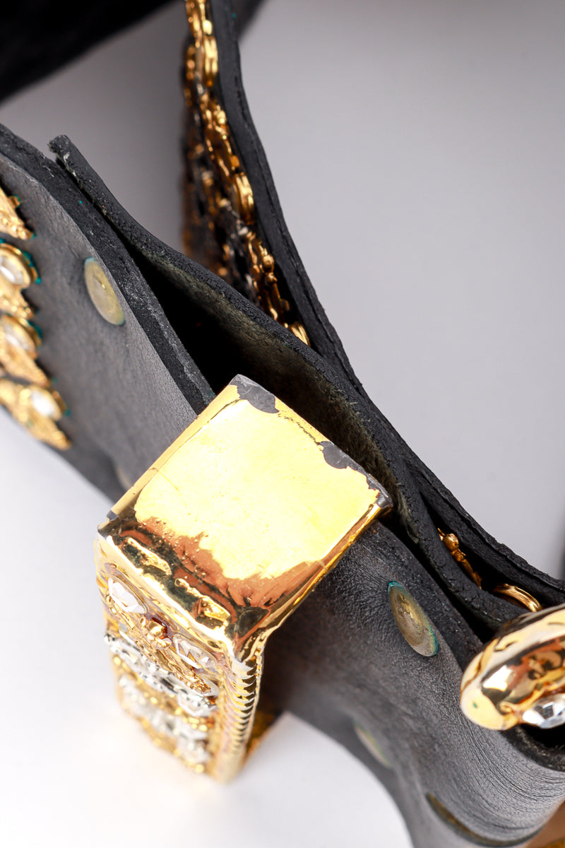 Michael Morrison MX Cross Crystal Studded Leather Belt wear @RECESS LA