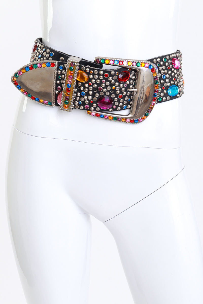 Michael Morrison Rainbow Rhinestone Studded Belt on mannequin @RECESS LA