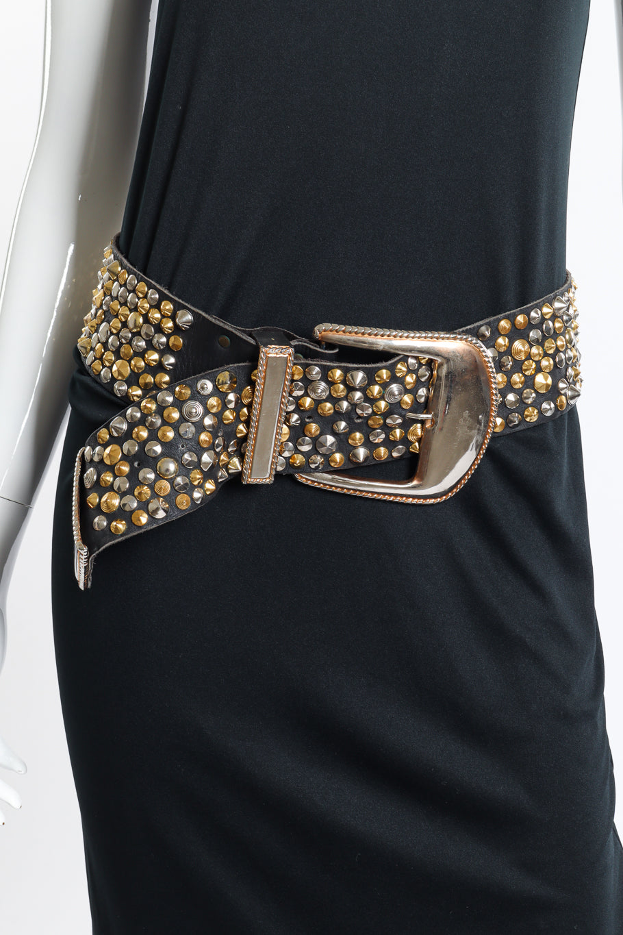 Vintage Michael Morrison MX Wide Studded Belt II on mannequin @recess la