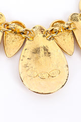 Vintage Mimi Di N Teardrop Plate Pendant Necklace signature cartouche @recess la