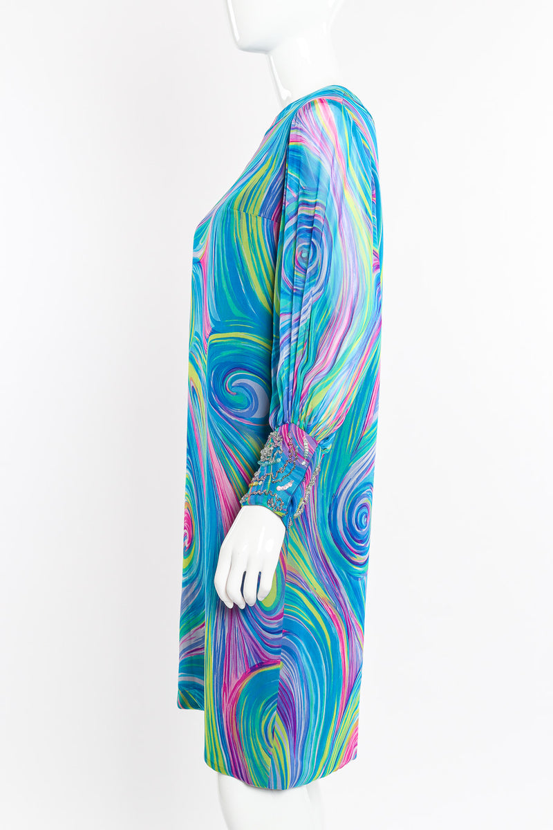 Abstract Swirl Silk Dress