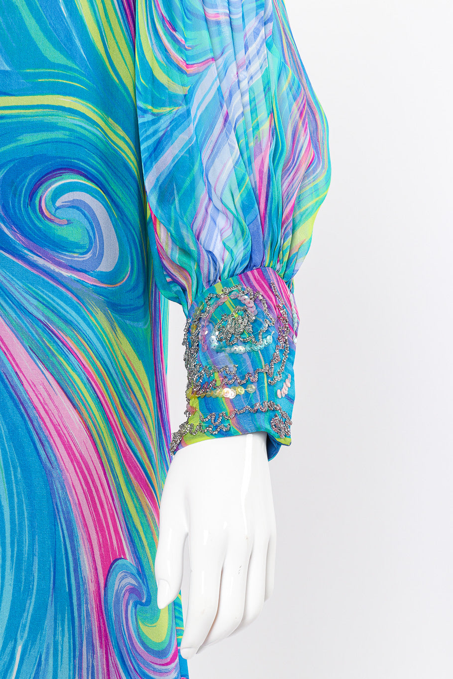 Abstract Swirl Silk Dress