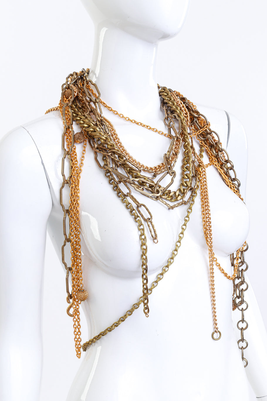 Vintage 6-Strand Chain Statement Necklace on mannequin @RECESS LA