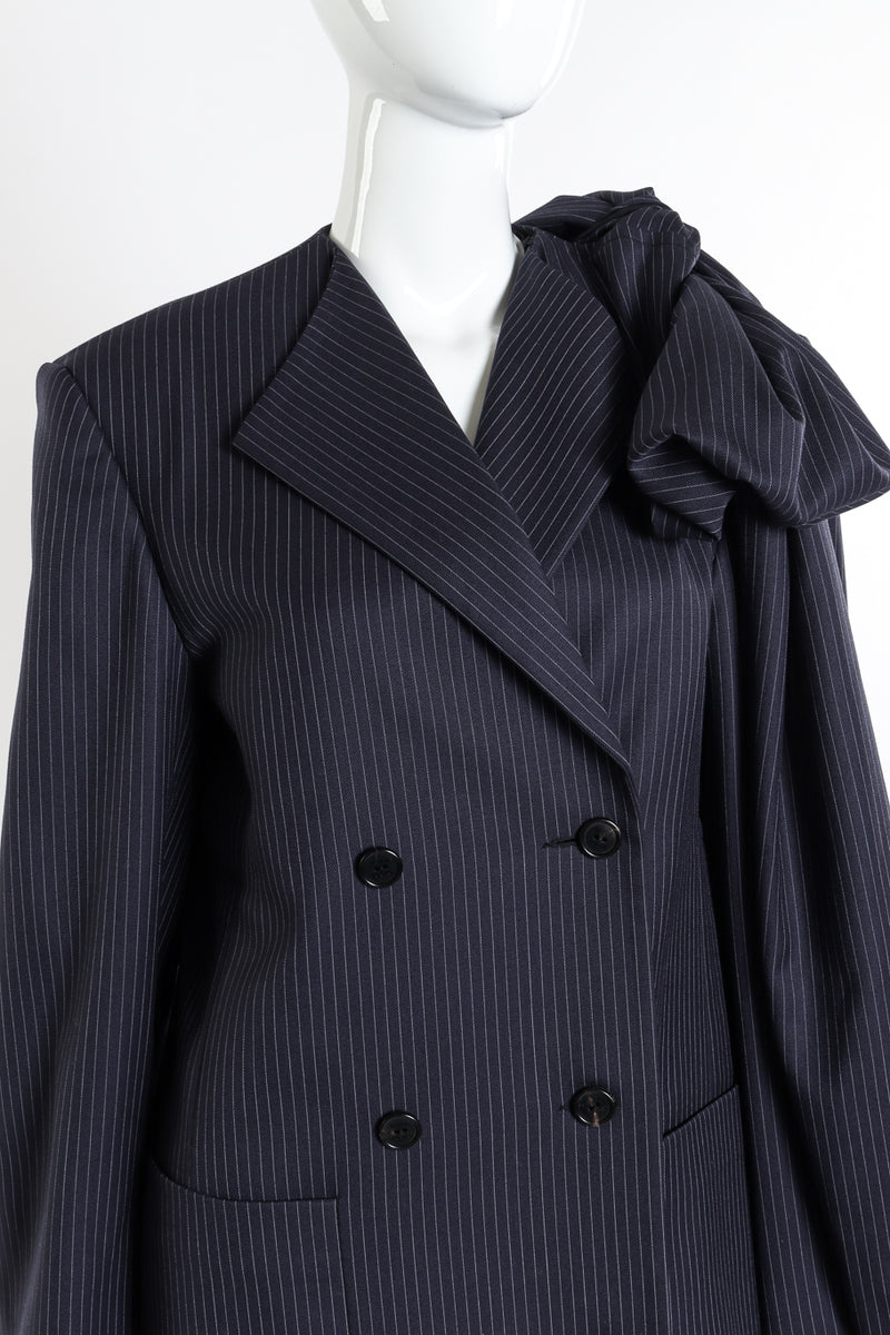 Nina Ricci Pinstripe Bow Jacket front on mannequin closeup @recessla