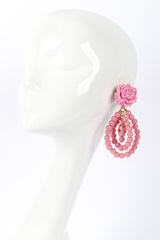 Vintage Julie Rubano Rose Bead Hoop Earrings on mannequin @recessla