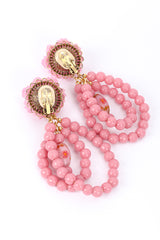 Vintage Julie Rubano Rose Bead Hoop Earrings back @recessla