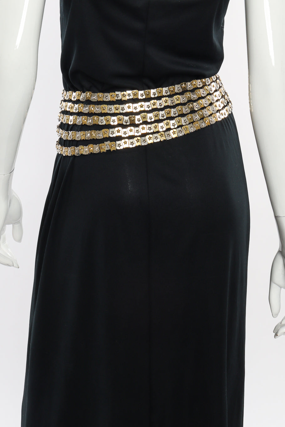 Vintage Jose Cotel Star Studded Leather Drape Belt back on mannequin @recessla