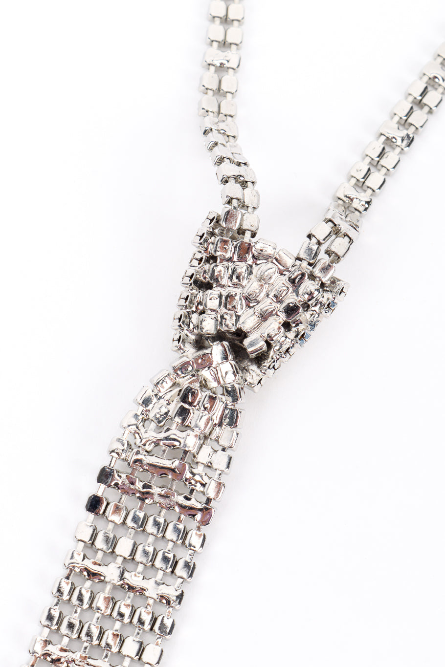 Vintage Crystal Necktie Necklace knot back @recess la