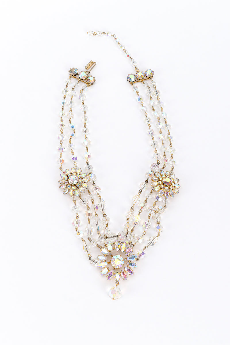 Vintage Aurora Crystal Festoon Necklace front @recess la