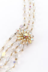 Vintage Aurora Crystal Festoon Necklace crystal flower closeup @recess la