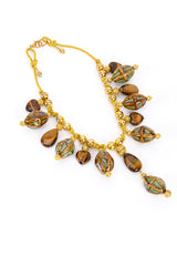 Vintage Tiger's Eye Ceramic Rope Necklace front @recess la