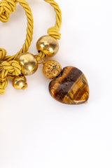 Vintage Tiger's Eye Ceramic Rope Necklace tiger's eye closeup @recess la