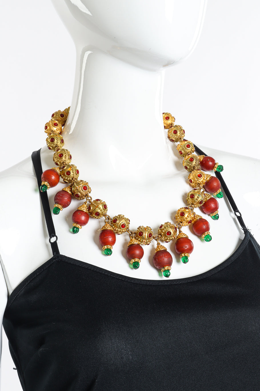 Vintage Deanna Hamro Cabochon Bauble Necklace on mannequin @recess la