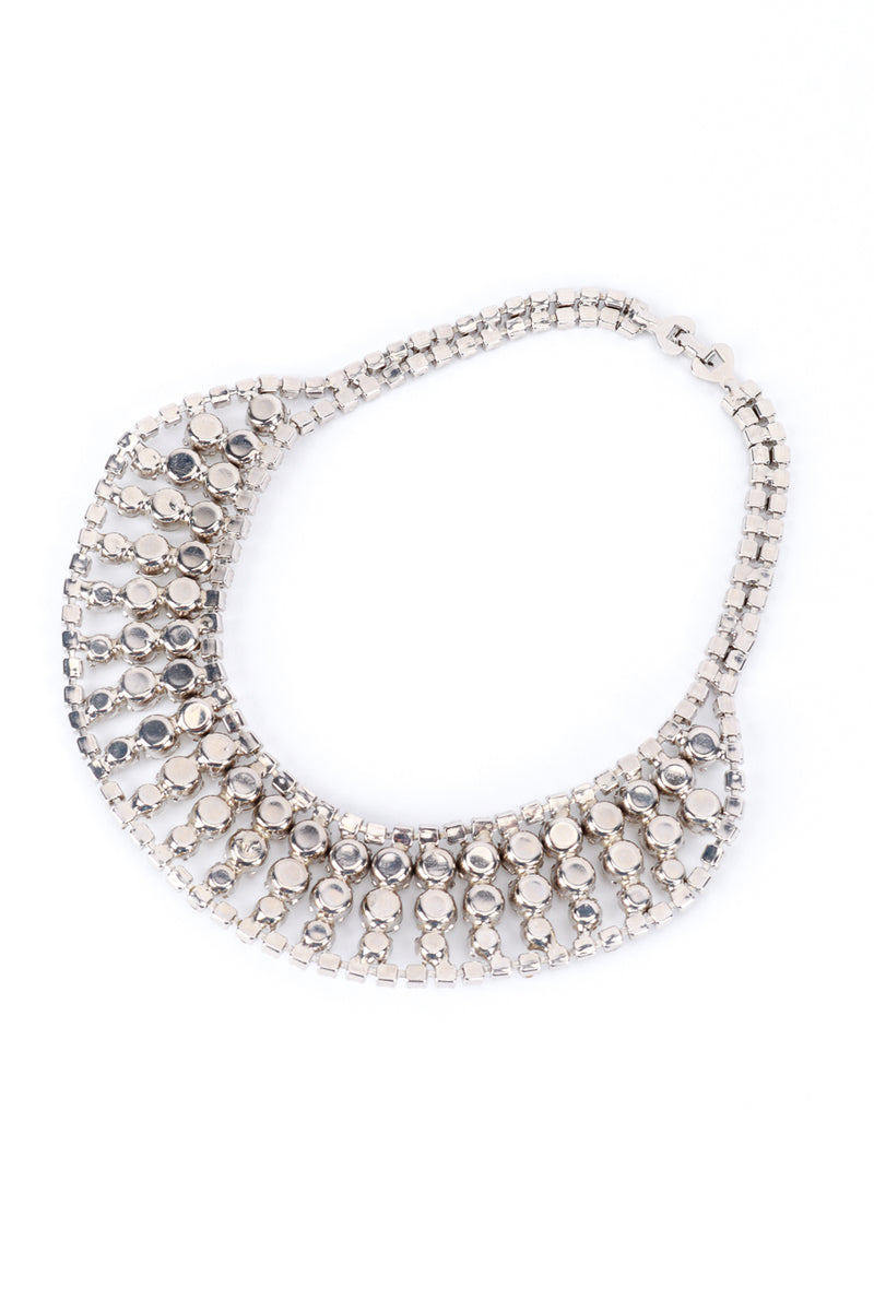 Vintage Rhinestone Bib Collar Necklace back @recess la