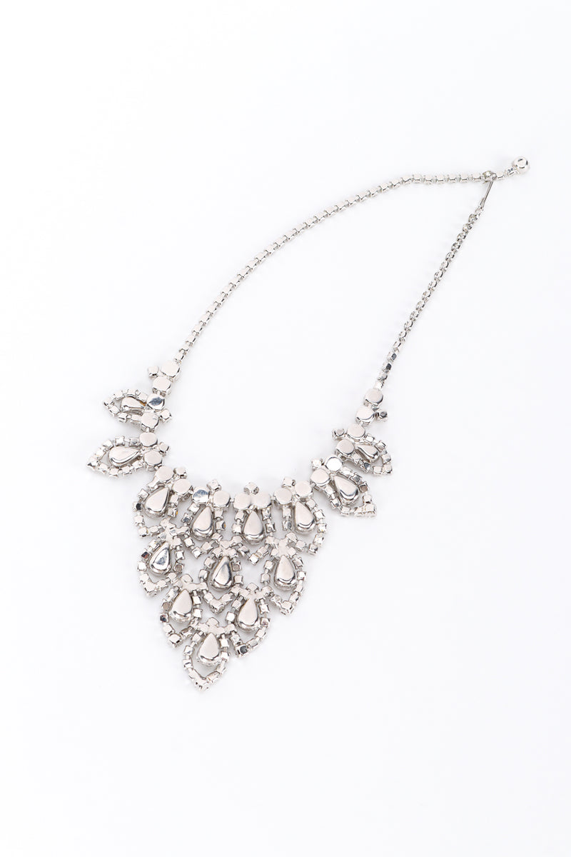 Vintage Pointed Crystal Bib Necklace back @recess la