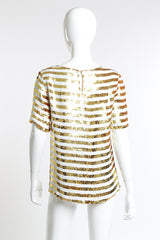 Vintage Neiman Marcus Striped Anchor Sequin Top back on mannequin @recess la