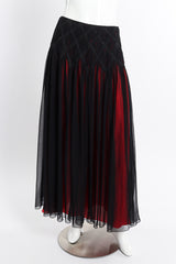 Vintage Neil Bieff Pleated Chiffon Skirt front on mannequin @recessla