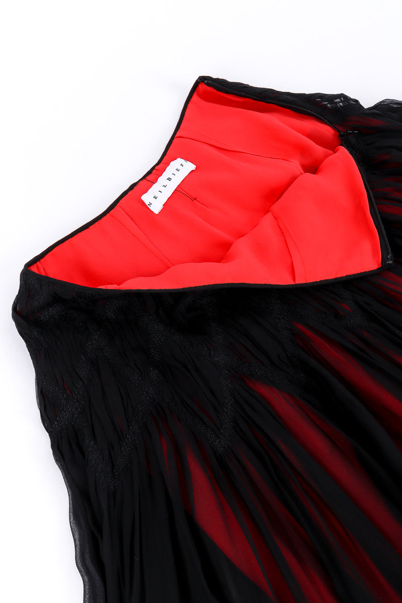 Vintage Neil Bieff Pleated Chiffon Skirt signature label @recessla