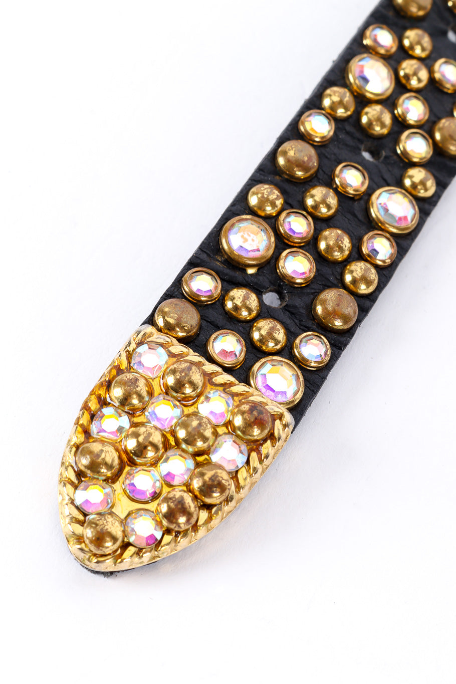 Crystal studded belt end tab @recessla