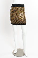 Vintage Disc Stud Jacket & Skirt Set on mannequin skirt only front @recessla