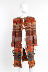 Woven Carpet Coat by Norma Walters on mannequin front close @recessla