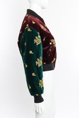 1989 F/W Sequined Velvet Bomber by Ozbek on mannequin right side green sleeve @recessla