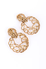 Vintage Oscar de la Renta Wire Hoop Drop Earrings front @recessla