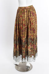 Vintage Oscar de la Renta Damask Jacquard Top and Skirt Set skirt back on mannequin @recessla