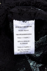 Paco Rabanne Metallic Rose Lace Dress label  @RECESS LA