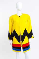 1991 Portfolio Wool Color Block Coat by Perris Ellis on mannequin @recessla