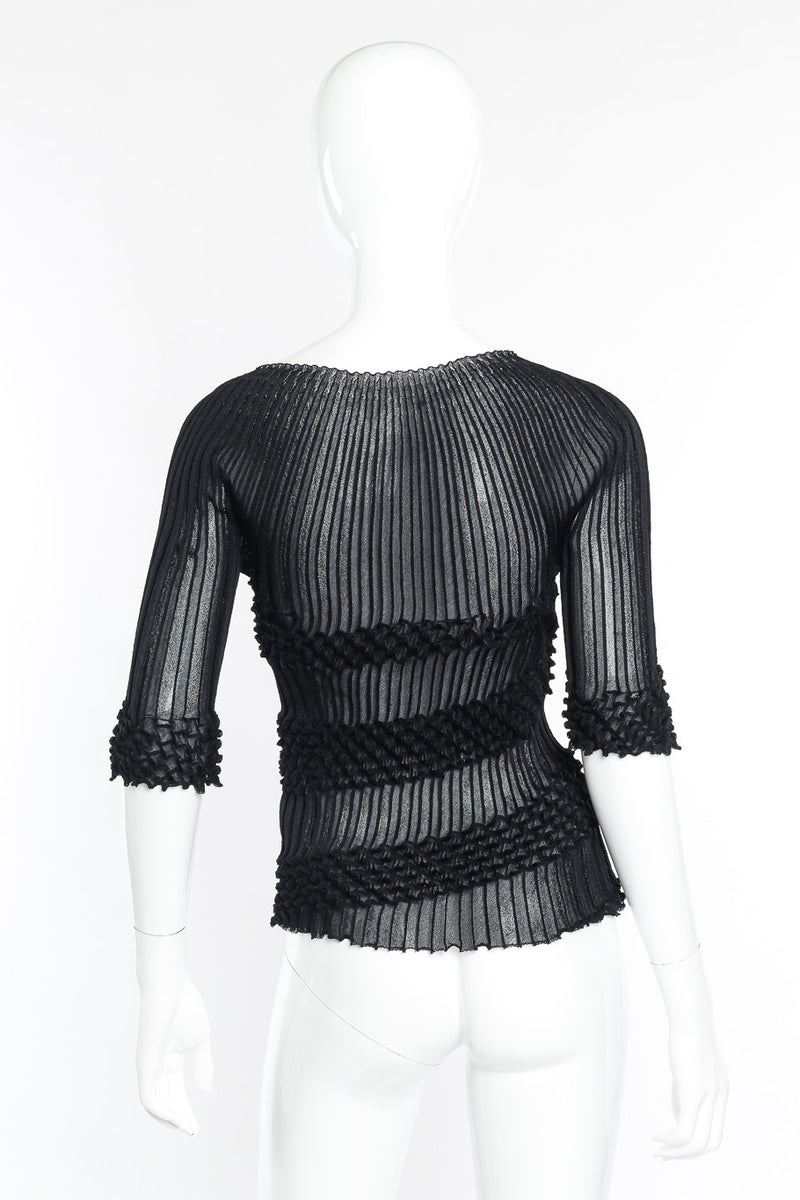 Pleats Please Issey Miyake Spike Pleat Top back view on mannequin @Recessla