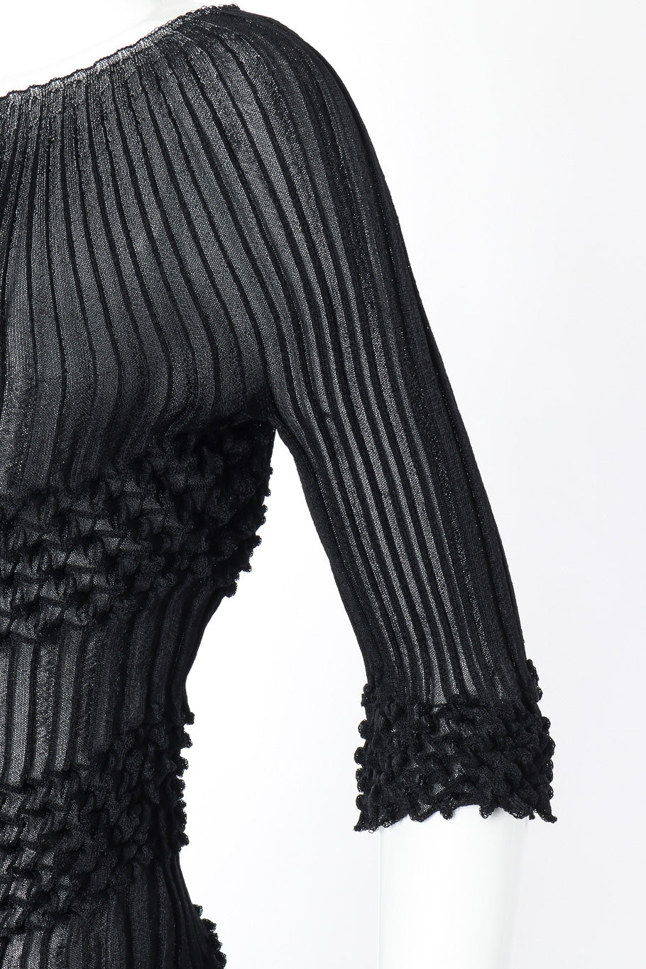 Pleats Please Issey Miyake Spike Pleat Top front sleeve closeup @Recessla