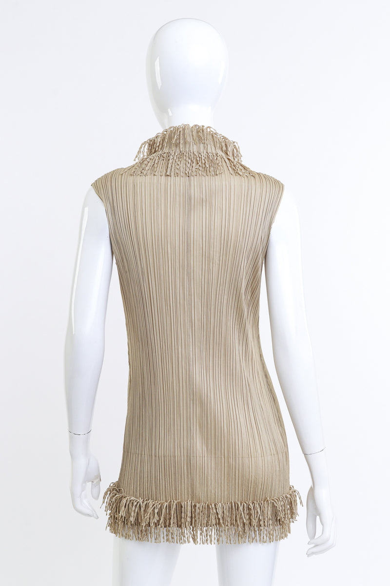 Issey Miyake Plissé Fringed Roll-Neck Top on mannequin @RECESS LA