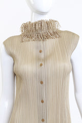 Issey Miyake Plissé Fringed Roll-Neck Top on mannequin @RECESS LA