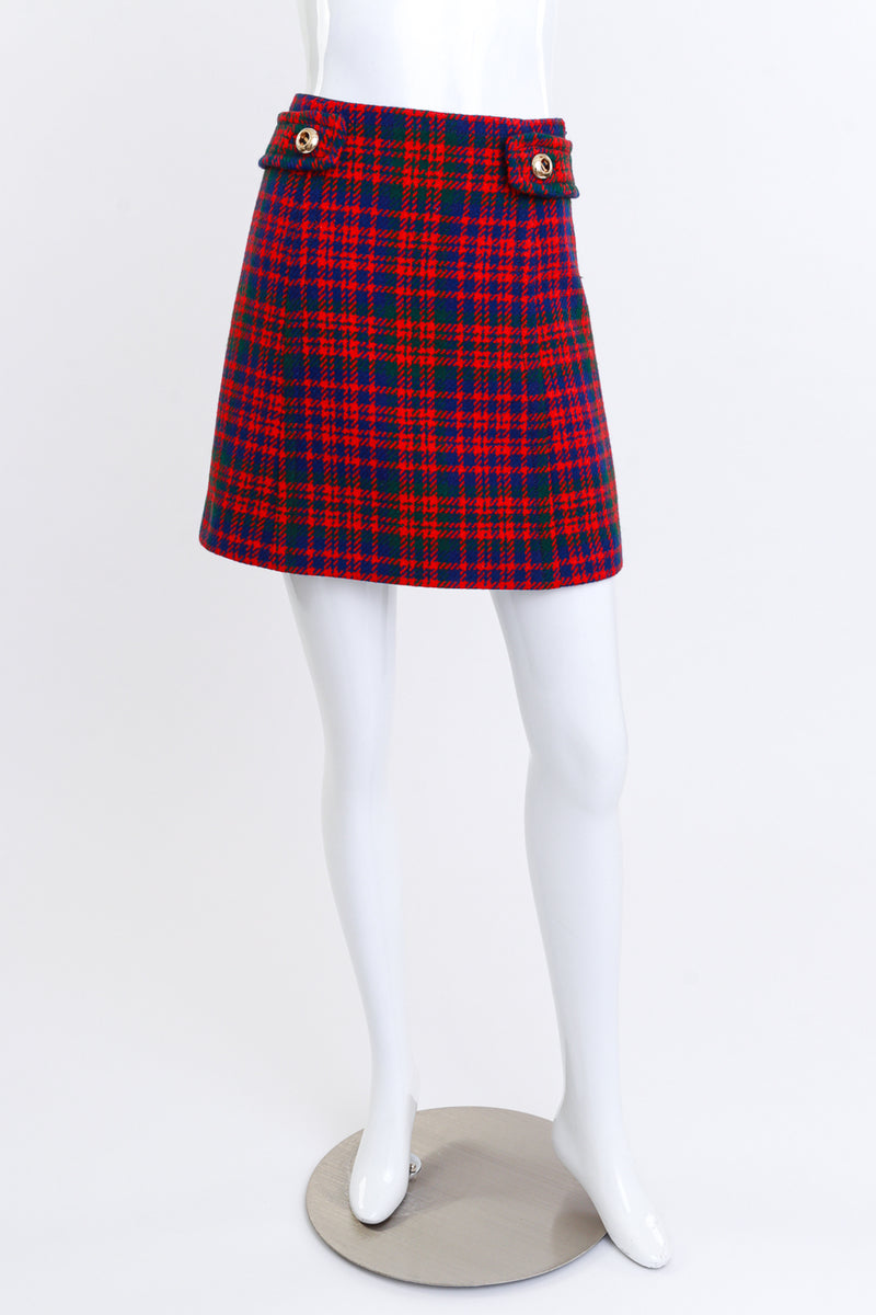 Houndstooth Plaid Mini Skirt by Prada mannequin front @Recess LA