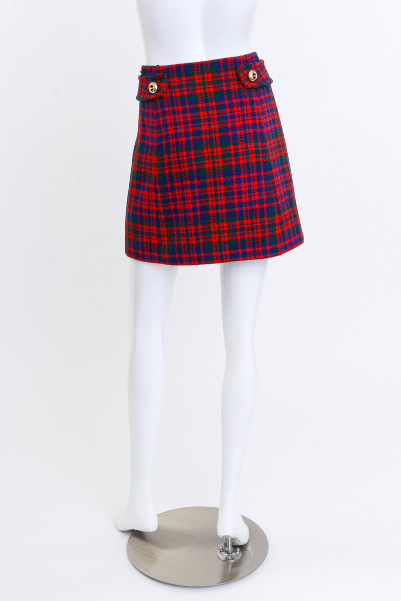 Houndstooth Plaid Mini Skirt by Prada mannequin back @Recess LA