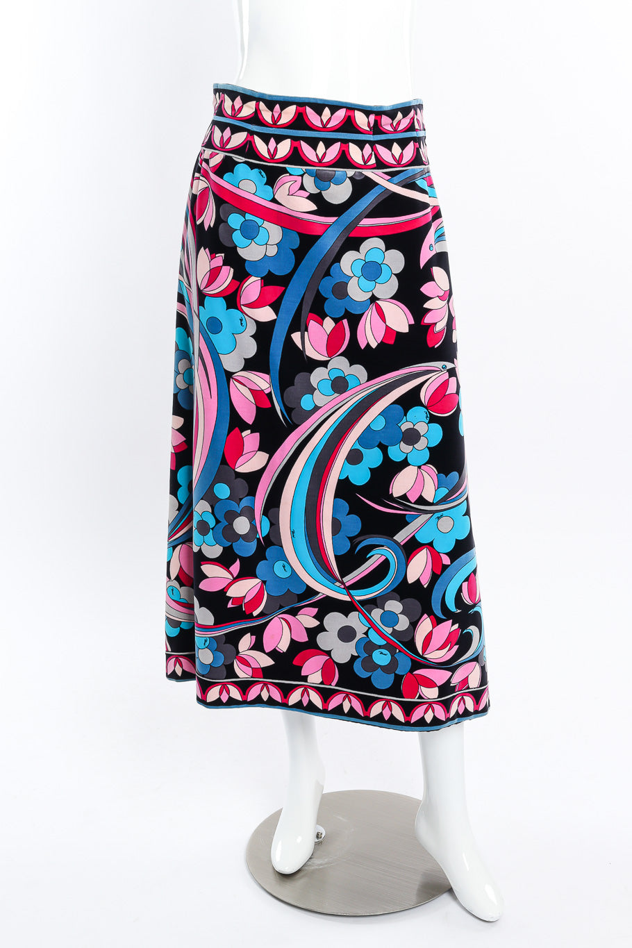 Vintage Emilio Pucci Psychedelic Floral Velvet Skirt on mannequin @recessla