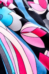 Vintage Emilio Pucci Psychedelic Floral Velvet Skirt closeup of fabric @recessla